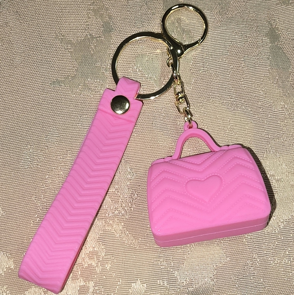 Pink Keychain with Mini Purse Accessory - Picture 2 of 4